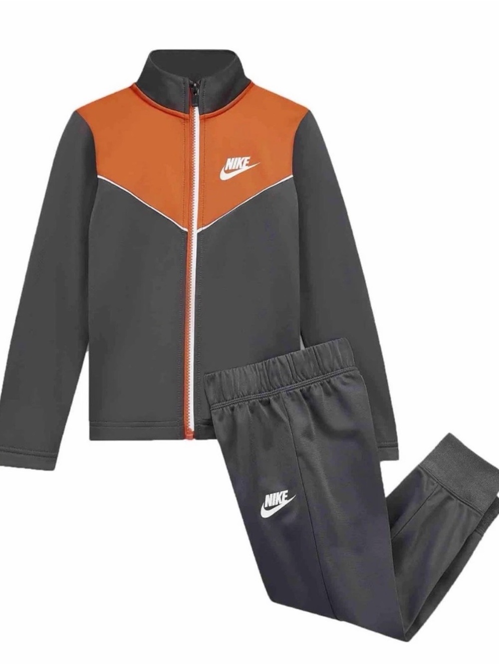 Nike Boy's Color-Block Jacket Pants Two-Piece Track Set Iron Gray 4 Little Kid